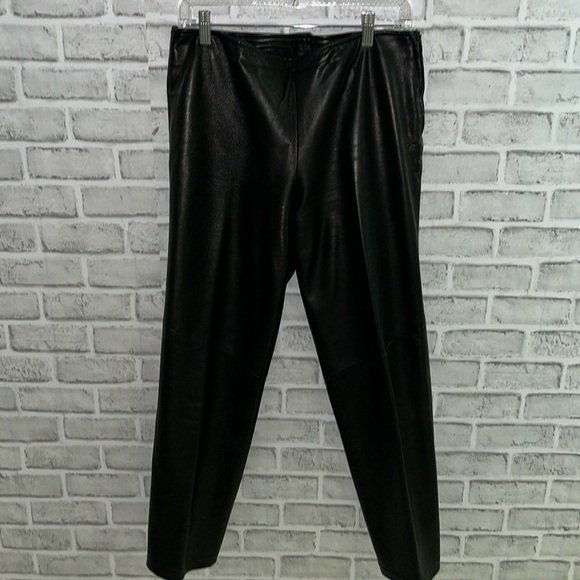 Danier women’s Vintage black Leather Pants, side zipper size 8 - Picture 1 of 9